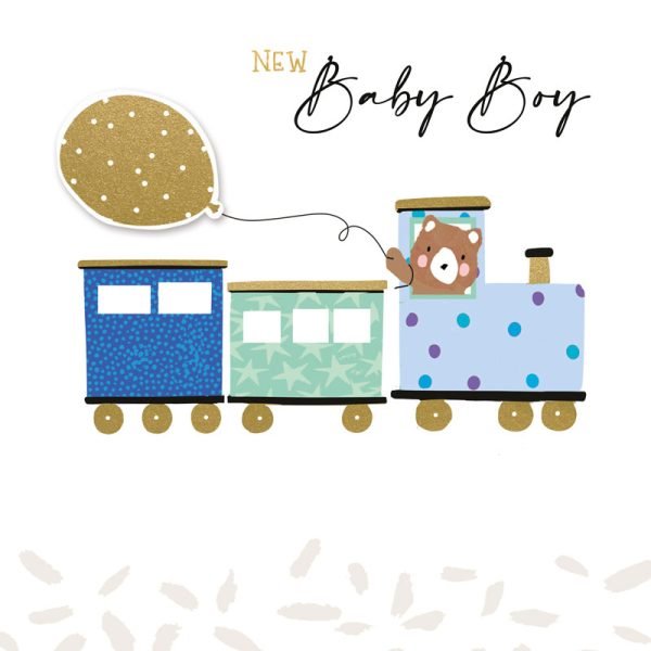 Baby Boy Train Card