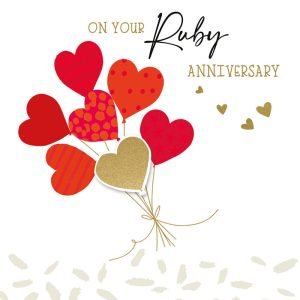 Ruby Anniversary Balloons Card