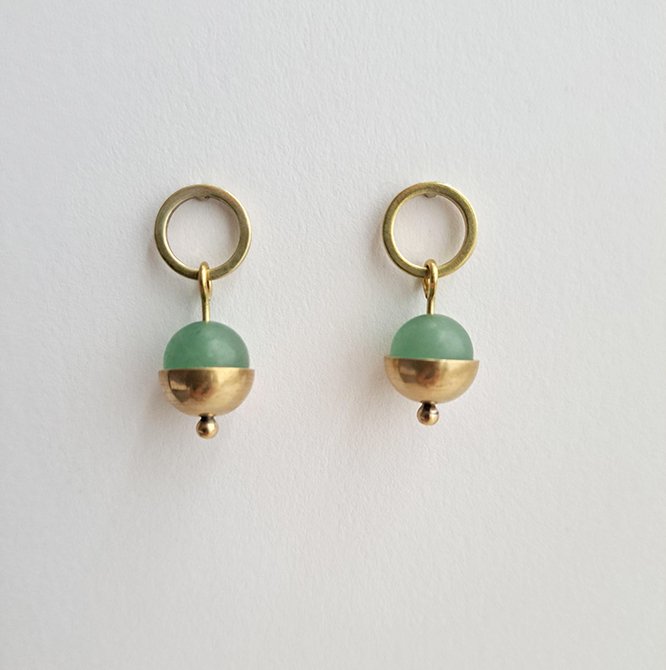 Gemstone Cup Earrings - Image 2