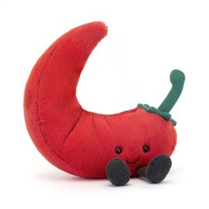 Jellycat Amuseable Chilli pepper. A red furry chilli with legs and eyes