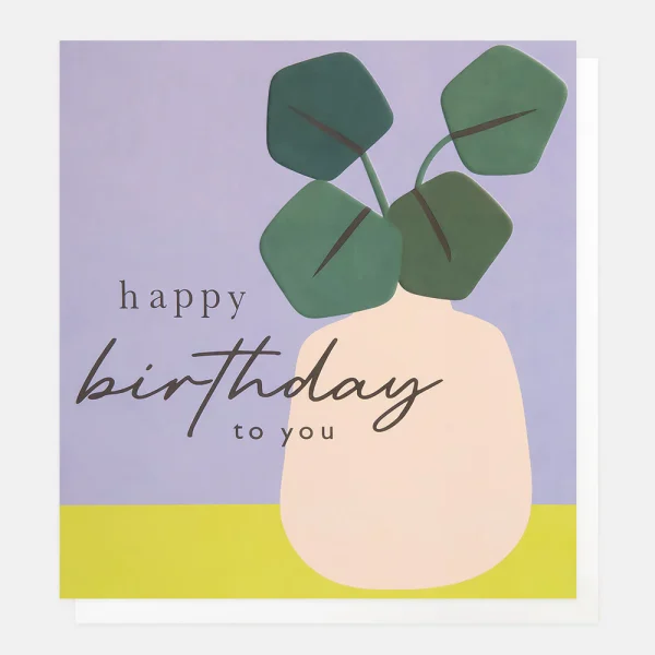 Colourful Houseplant Birthday Card