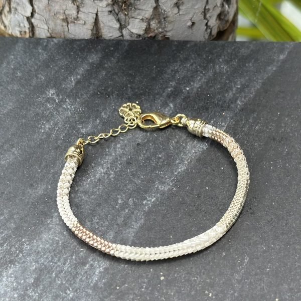 Cream Beaded Tube Bracelet - Image 2