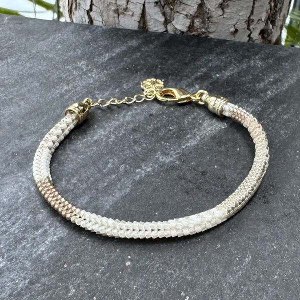 Cream Beaded Tube Bracelet