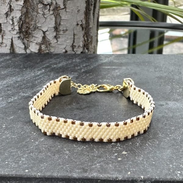 Cream Narrow Beaded Bracelet