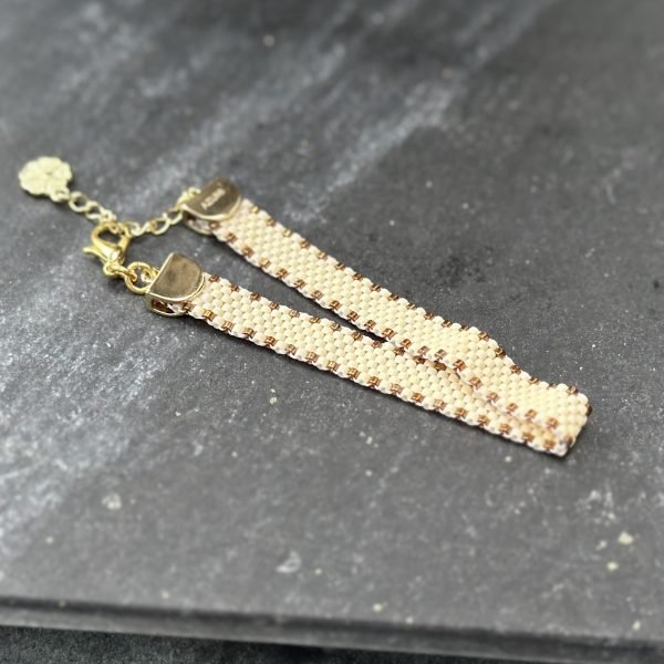Cream Narrow Beaded Bracelet - Image 2