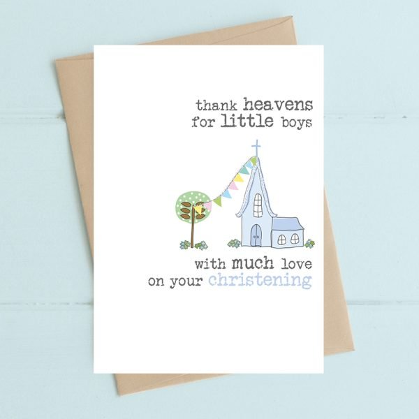 Thank Heavens for Little Boys Christening Card