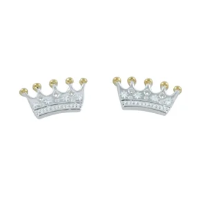Sterling Silver Crown Earrings