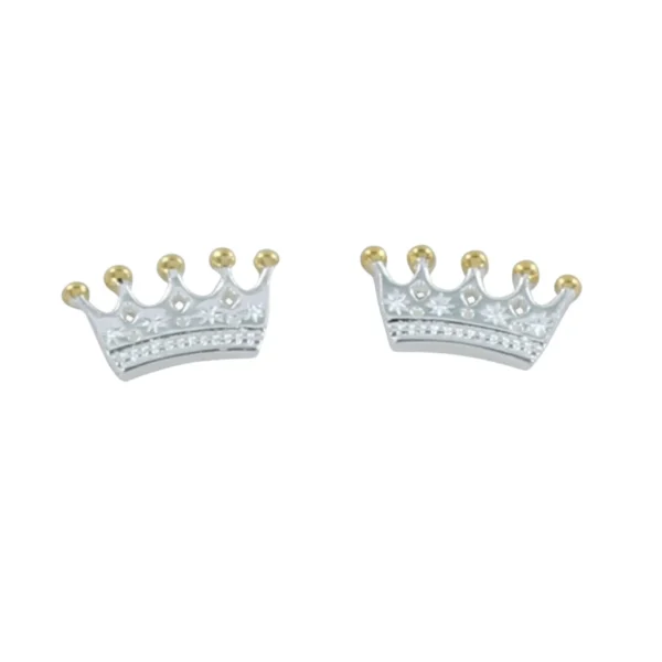 Sterling Silver Crown Earrings