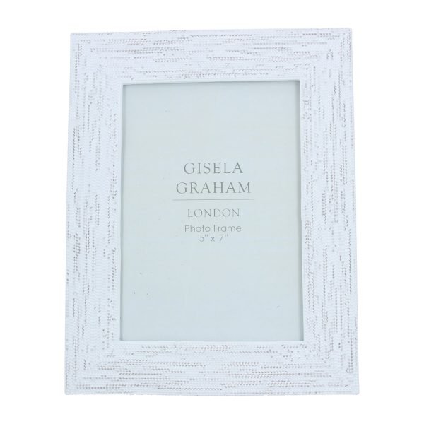 White Wash Beaded Resin Picture Frame