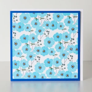Blue Cosmos Blank Greetings Card