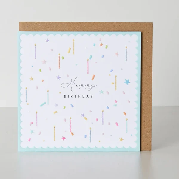 Candles and Streamers Birthday Card