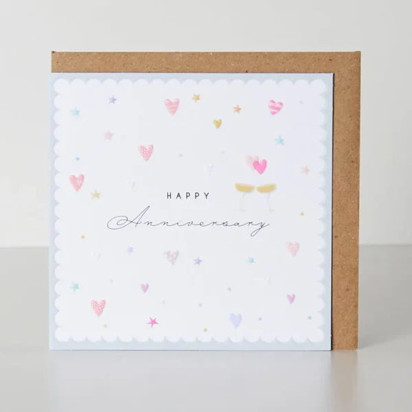 Pastel Hearts Anniversary Card