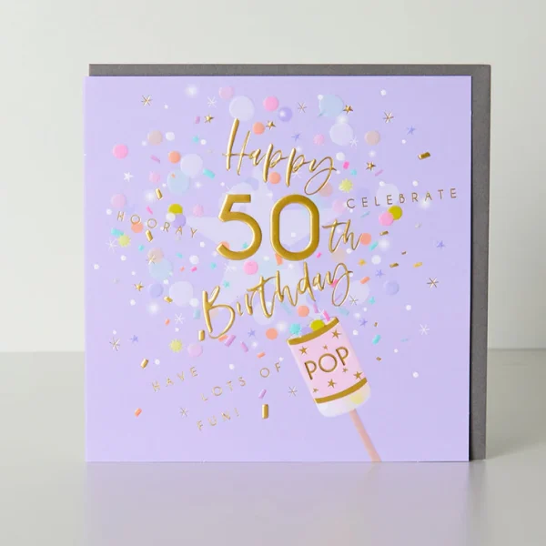 50th Birthday Party Popper Card