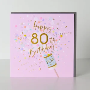 80th Birthday Party Popper Card