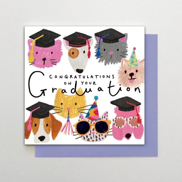 Cats and Dogs Graduation Card