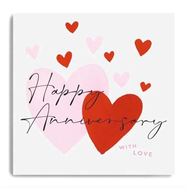 Large and Small Hearts Anniversary Card