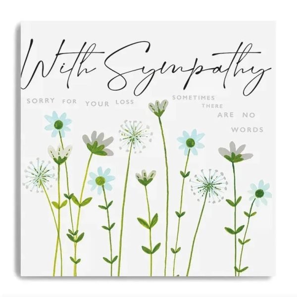 With Sympathy Row Of Flowers Card