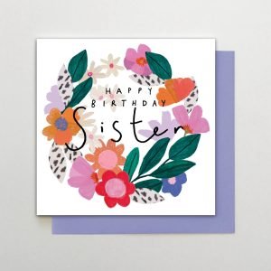 Happy Birthday Sister Flowers Card