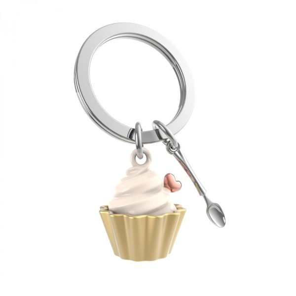 Cupcake and Spoon Key Ring