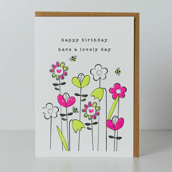 Flowers Lovely Day Birthday Card