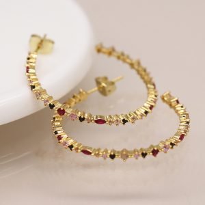 Alternative view of Crystal Hoop Earrings