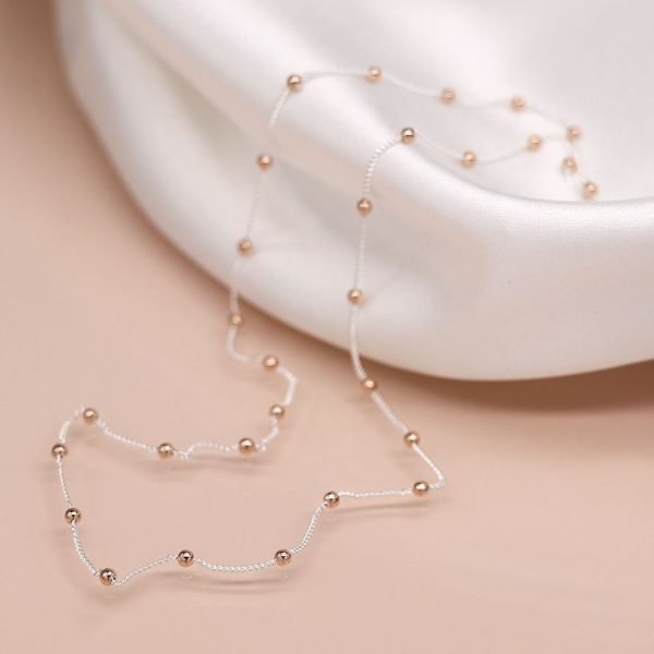 Sterling Silver and Rose Gold Bead Necklace