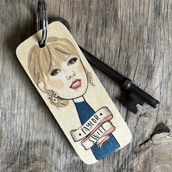 Taylor Swift Character Wooden Key Ring