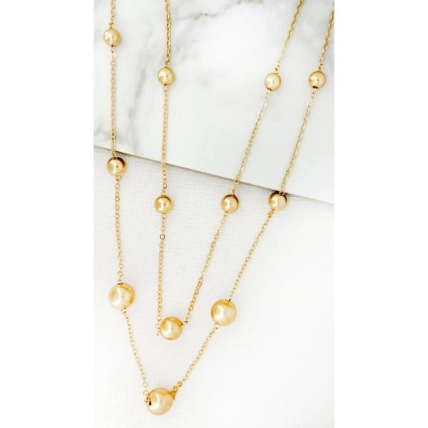 Long Layered Ball Necklace