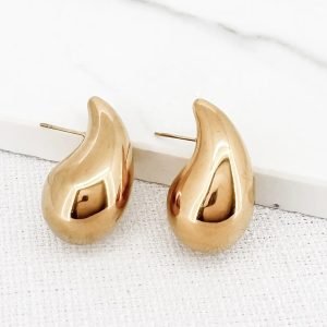 Large gold teardrop earrings