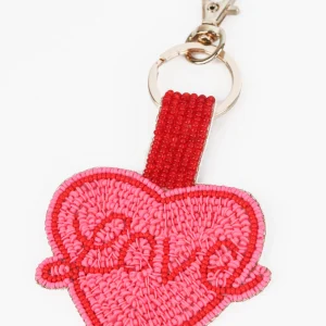 Pink & Red Love Heart Key Ring