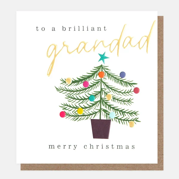 Golden Lights Grandad Christmas Card