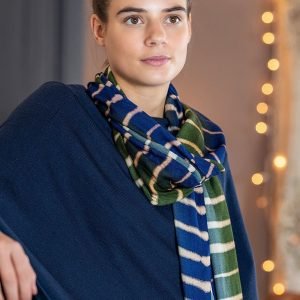 Navy and Olive Stripe scarf