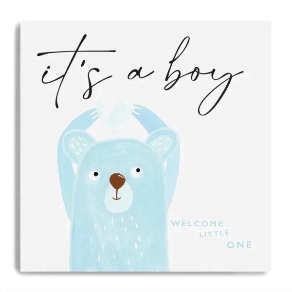 It’s a Boy Bear Holding Heart Card