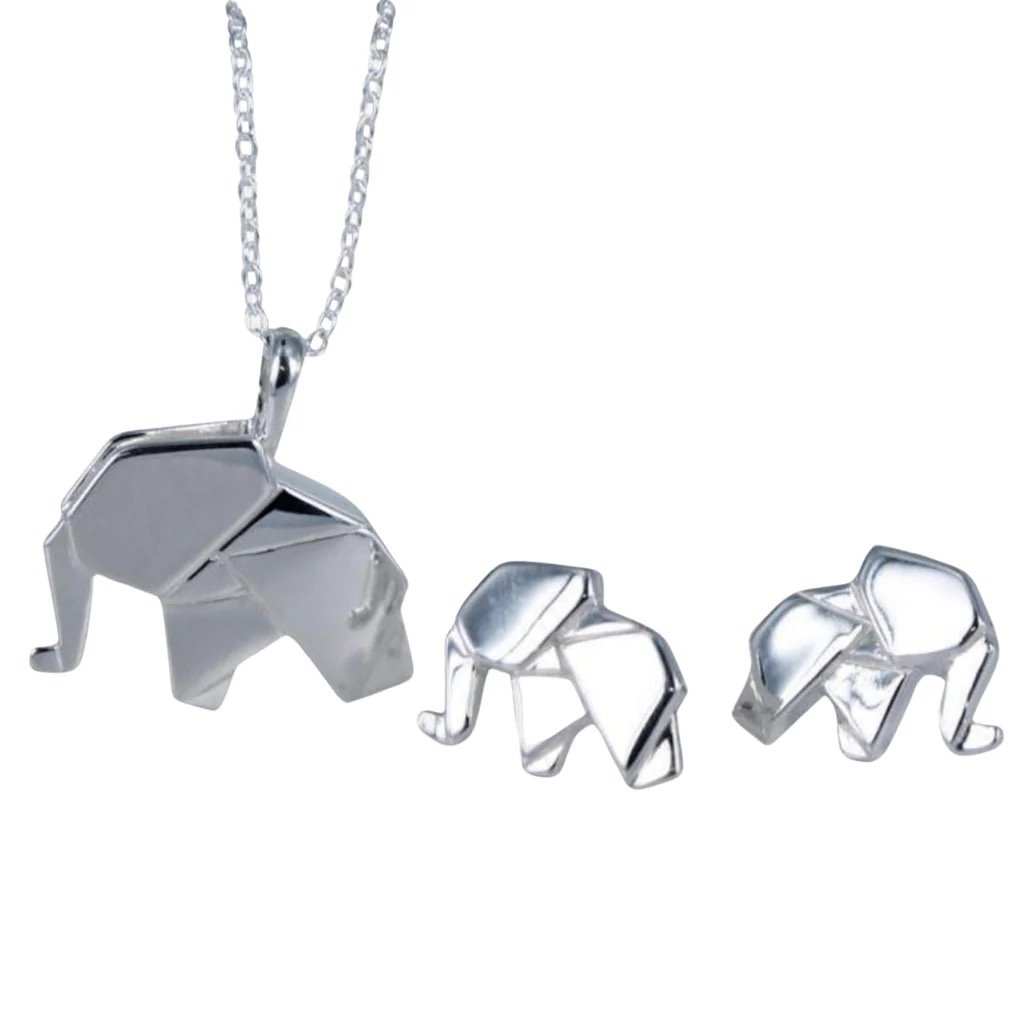 Origami Elephant Sterling Silver Necklace - Image 2