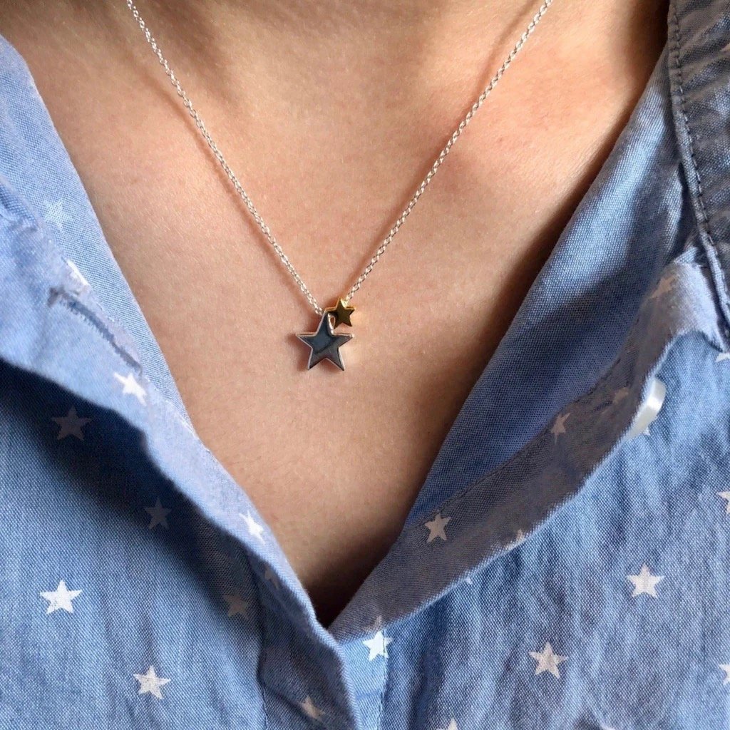 Seeing Stars Silver and Gold Plated Necklace