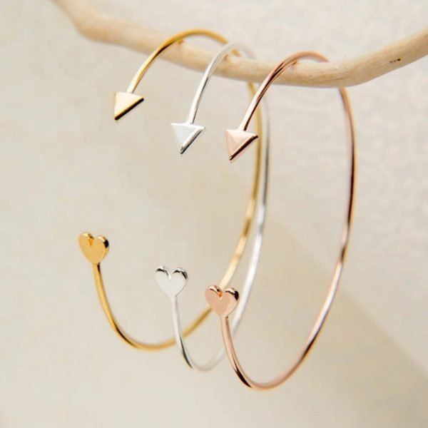 Gold Plated Cupid Heart Bangle
