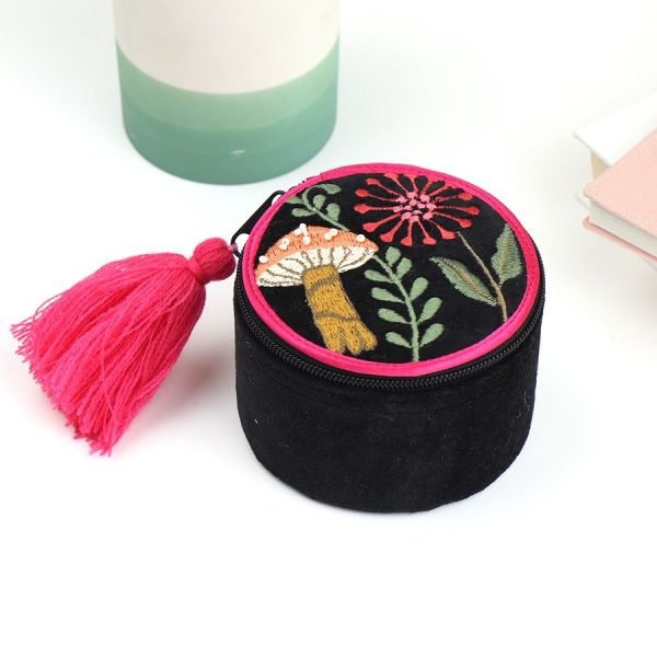 Midnight Velvet Toadstools Trinket box
