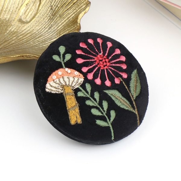 Midnight Velvet Toadstools Compact Mirror