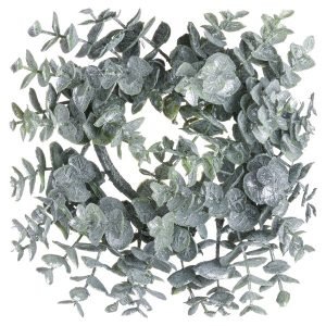 Alternative view of Small Frosted Eucalyptus Candle Wreath