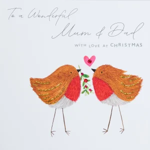 Wonderful Mum and Dad With Love At Christmas Card