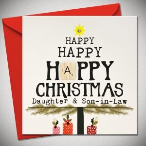 Daughter and Son-in-Law Happy Happy Christmas Card