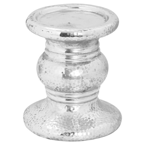 Silver Ceramic Candle Holder