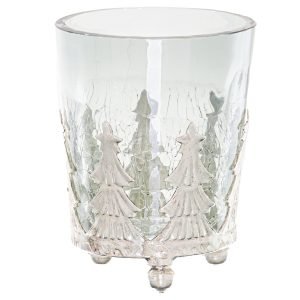 Alternative view of Crackled Glass Christmas Candle Holder