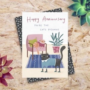 Cat's Pyjamas Anniversary Card