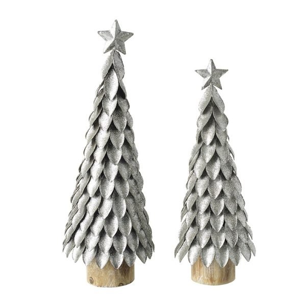 Silver Metal Leaf Tree