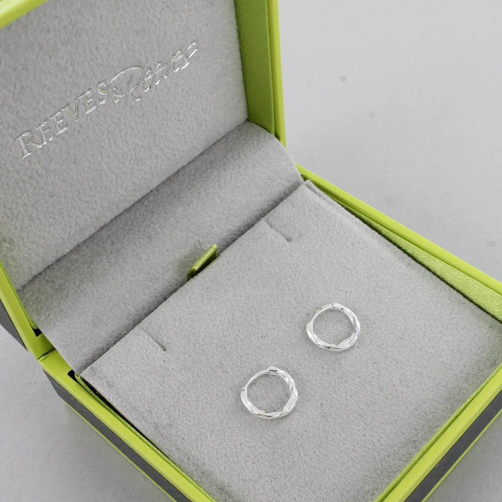 Sterling Silver Twist Huggie Earrings