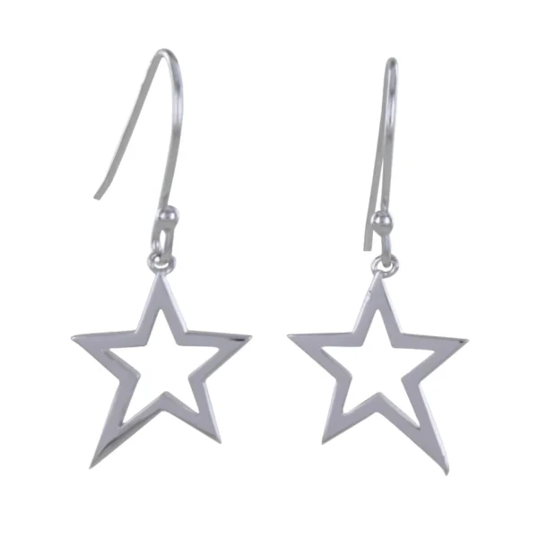 Sterling Silver Duet Star Earrings