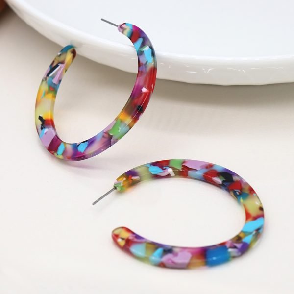 Vibrant Terrazzo Acrylic Earrings