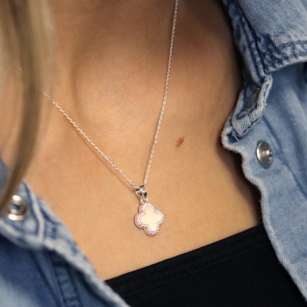 Crystal Edged Fleur Necklace