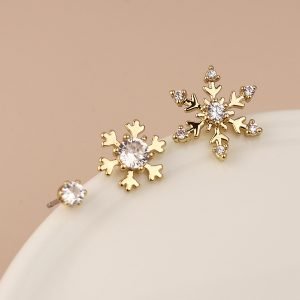 Alternative view of Snowflake Crystal Stud Earring Set